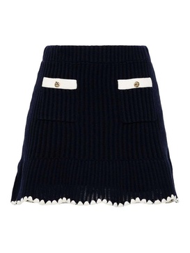 Crochet Contrast Trim Mini Skirt