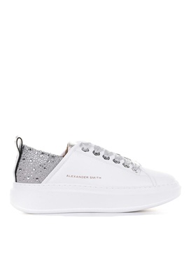 Wembley Sneaker In Leather And Rhinestones