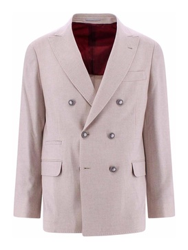Wool silk and cashmere blazer