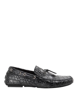 Black leather loafer