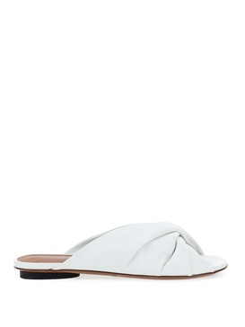 Cracklet effect leather sandals