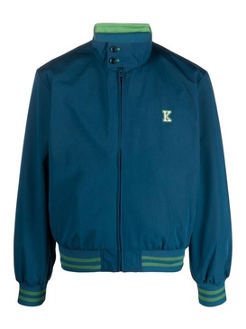 Graphic logo-print jacket with stripe trim