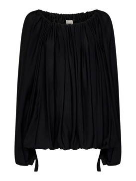 Silk Georgette Long-Sleeved Draped Top