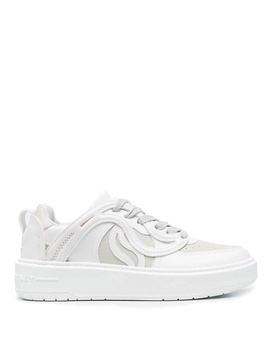 Geometric panels low-top sneakers
