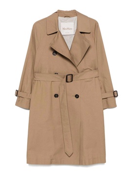 Gabardine-Weave Trench Coat