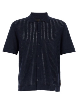 Knitted Shirt Shirt And Blouse Blue