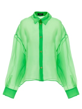 Organdy 80s Shirt Shirt, Blouse Green