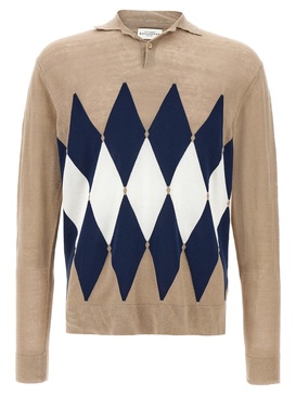 Argyle Polo Beige
