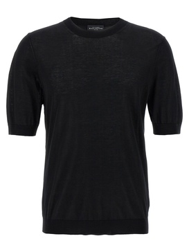 R Neck Sweaters And Cardigans Black