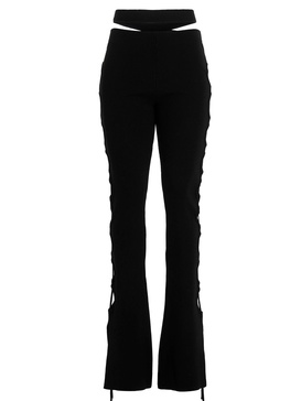 Cut Out  With Lacing Pants Black