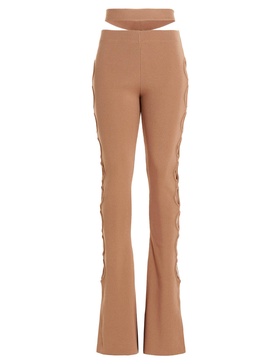 Cut Out  With Lacing Pants Beige