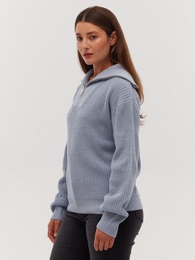 thurynn oversize zippered funnel sweater