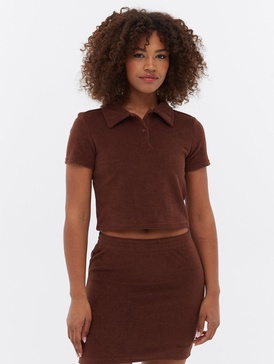 filby terry crop polo t-shirt