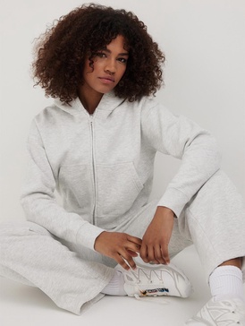womens whitley eco-fleece cropped zip hoodie