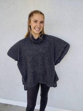 poncho sweater in black