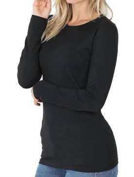 back to basic round neck long sleeve in black