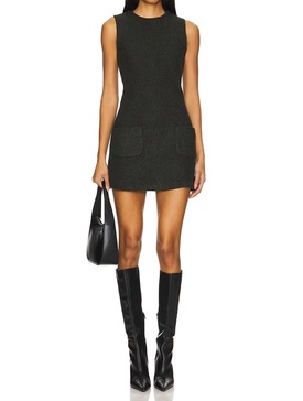 delia dress in dark green