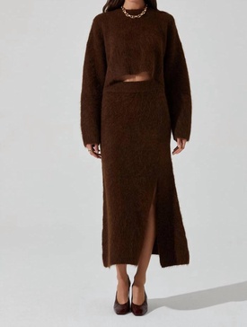 clarisse midi skirt in espresso