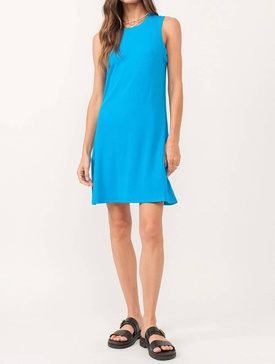 justine ribbed dress in horizon blue