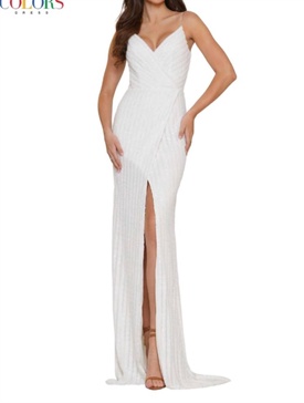 evening gown in white