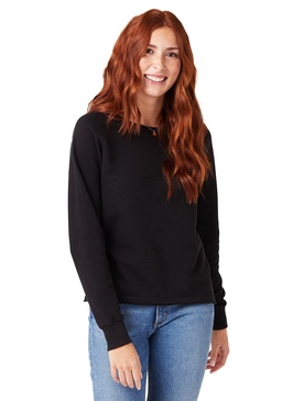 Alternative Women's Sweatshirt, Mineral Wash French Terry Vintage Lazy Day Crewneck Pullover