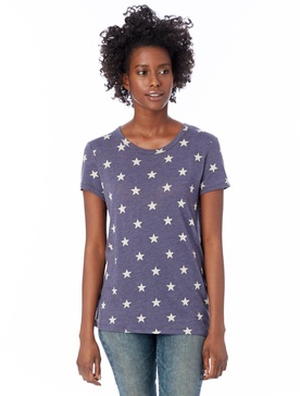 Alternative Women's Shirt, Classic Triblend Paterned Eco Ideal Short Sleeve Tee