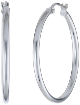 Amazon Essentials Classic Polished Tube Hoop Earrings in Sterling Silver , (previously Amazon Collection)