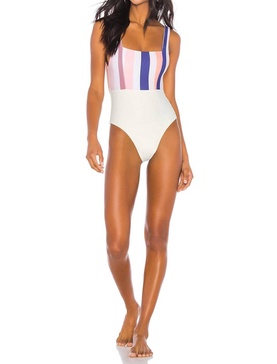 mack one piece swimsuit in rainbow stripe