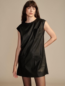 women's faux leather dress