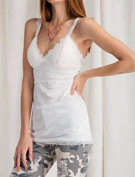 laced bralette cami in off white