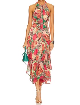 ellie dress in bronze & agave multi