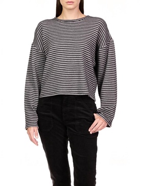 textured ottoman popover in heather grey/black stripe