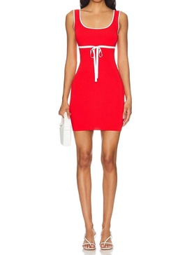 lucy knit mini dress in red