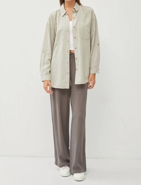the oversized tencel shirt in sage