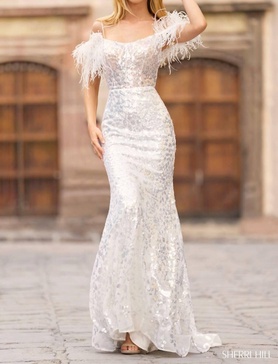leaf lace maxi dress in white