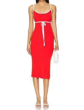 lucy knit dress in red