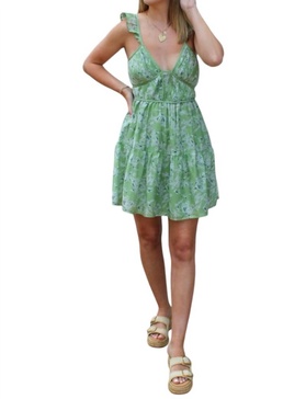 laguna mini dress in light green teal