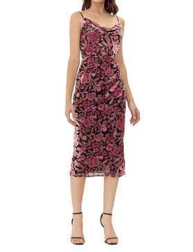 vie burnout midi dress in pink multi