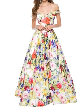 a-line sweetheart casual dress in print