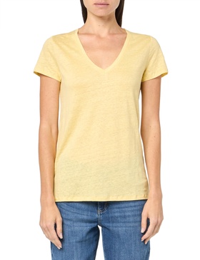 Majestic Filatures Women's Stretch Linen S/S V-Neck