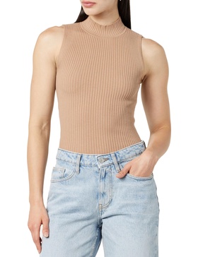 The Drop Women's Karolina Sleeveless Ribbed Mock-Neck Sweater