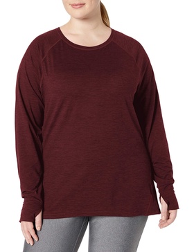 Amazon Essentials Women's Brushed Tech Stretch Long-Sleeve Crewneck Shirt - Discontinued Colors