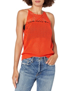 BCBGeneration Women's High Neck Crochet Top