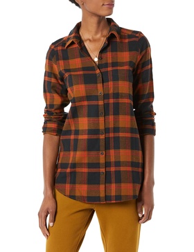 Amazon Essentials Women's Brushed Flannel Boyfriend Tunic (Previously Goodthreads)