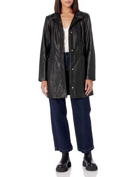 Cole Haan Women's Leather Collarless Jacket