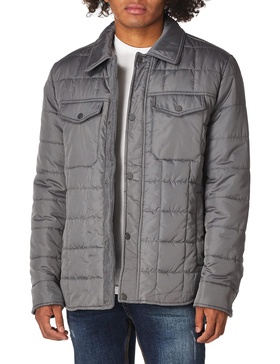Andrew Marc Men's Legacy Archer 30quilted Shirt Jacket with Corduroy Trimming