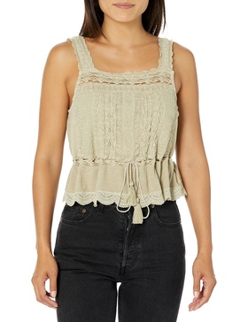 Lucky Brand Women's Vintage Embroidered Lace Bubble Tank
