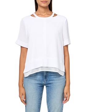 DKNY Women's Casual Relaxed Fit Short Sleeve Top