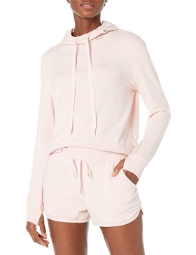 Amazon Essentials Women's Studio Terry Long-Sleeve Convertible Hood Shirt