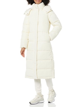 Amazon Essentials Womens Water Repellent Recycled Polyester Long-Length Hooded Puffer Coat (Available in Plus Size)